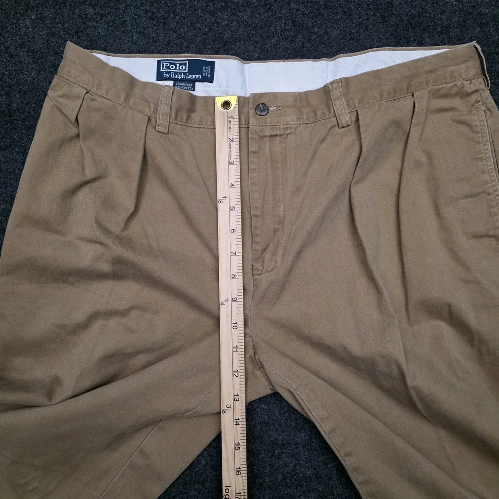 Vintage Polo Ralph Lauren Mens 38x34 Pleated Khaki Ethan Pants‎